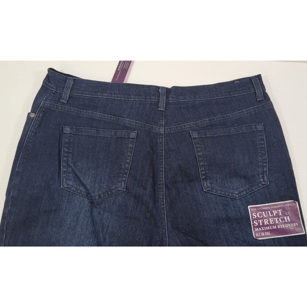 L32) Women's Gloria Vanderbilt Amanda Blue Slimming Jeans Pants Size 16 Short - Picture 6 of 14